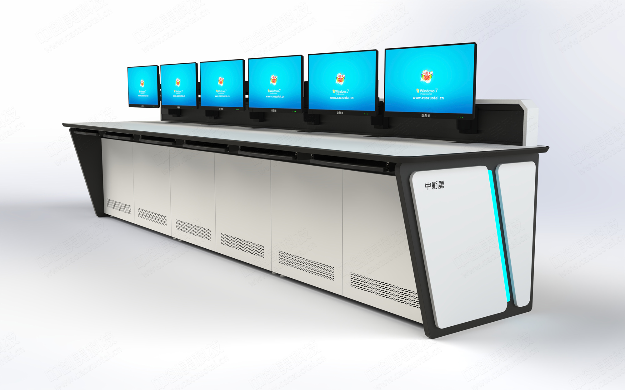 監控室操作臺圖片