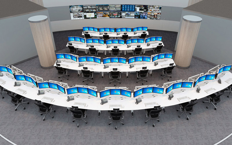 多屏監(jiān)控設(shè)備操作臺效果圖片